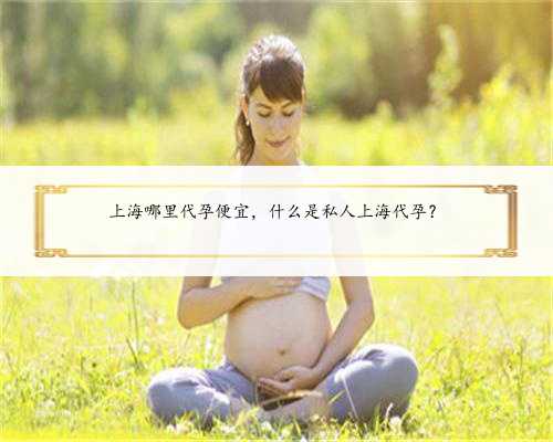 上海哪里代孕便宜，什么是私人上海代孕？